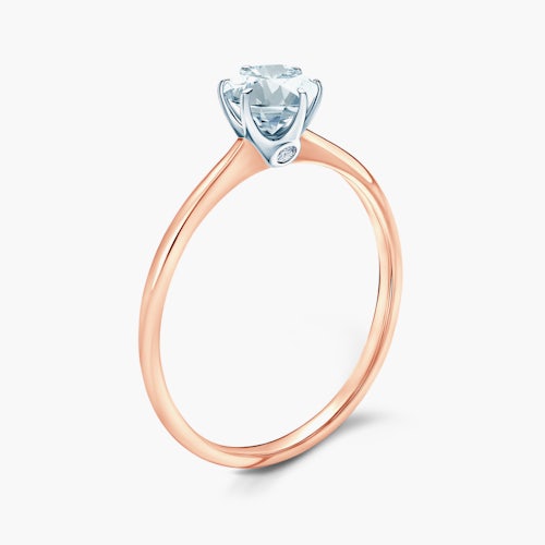 Pierścionek zaręczynowy The Journey: dwukolorowe złoto, akwamaryn